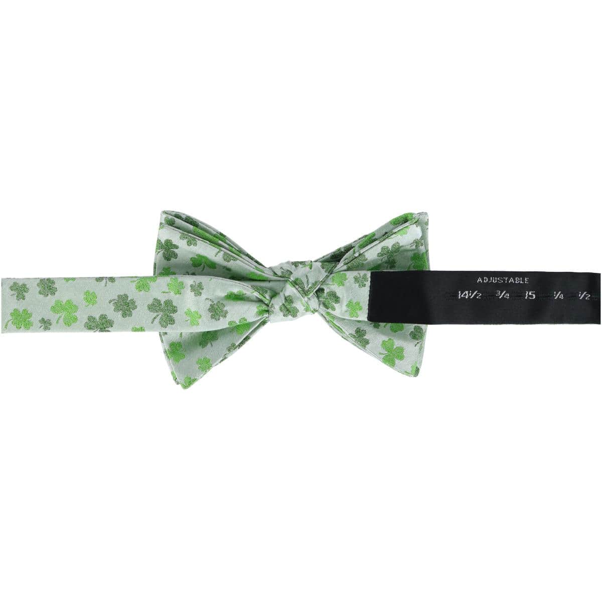 White Shamrock Novelty Silk Bow Tie - Image 5