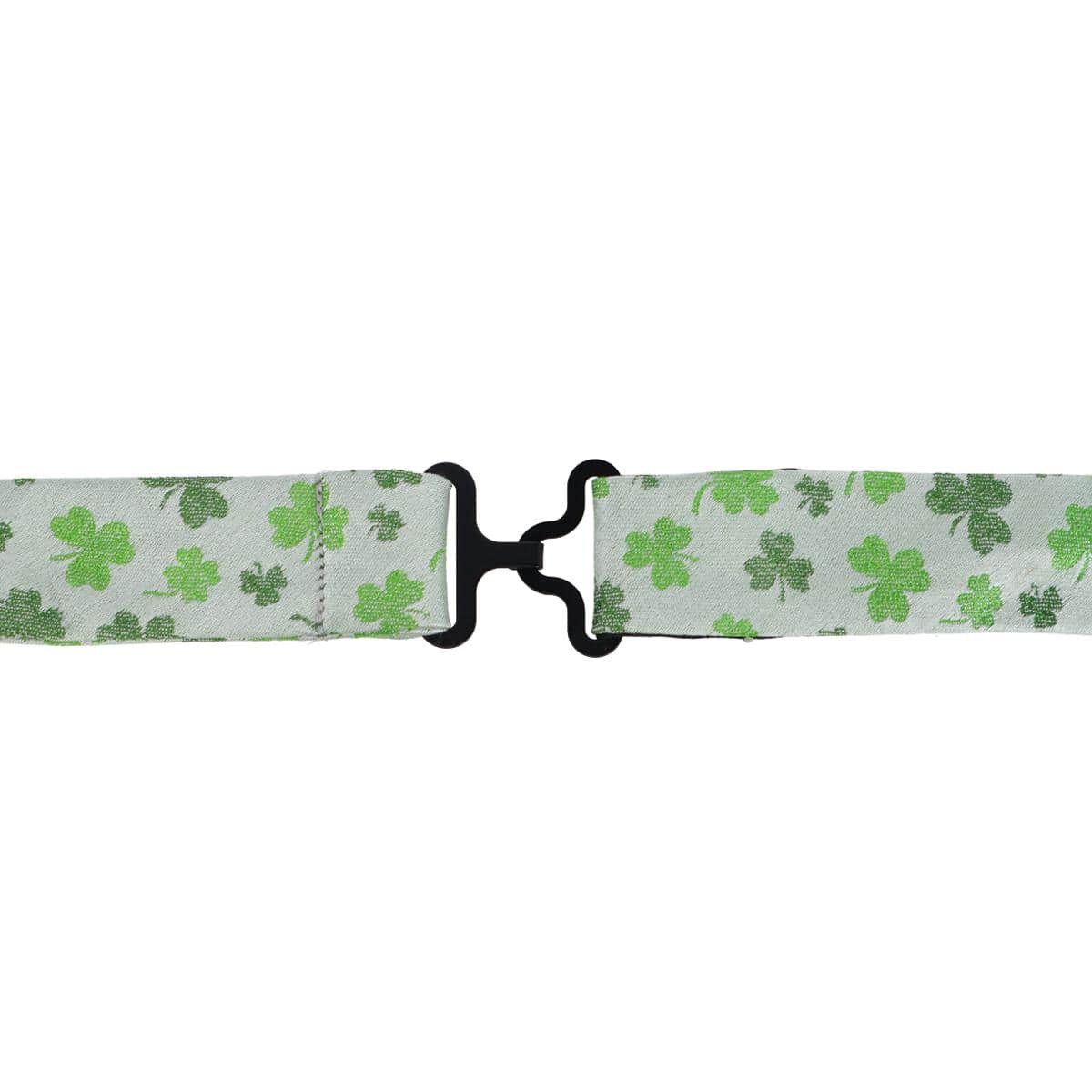 White Shamrock Novelty Silk Bow Tie - Image 6