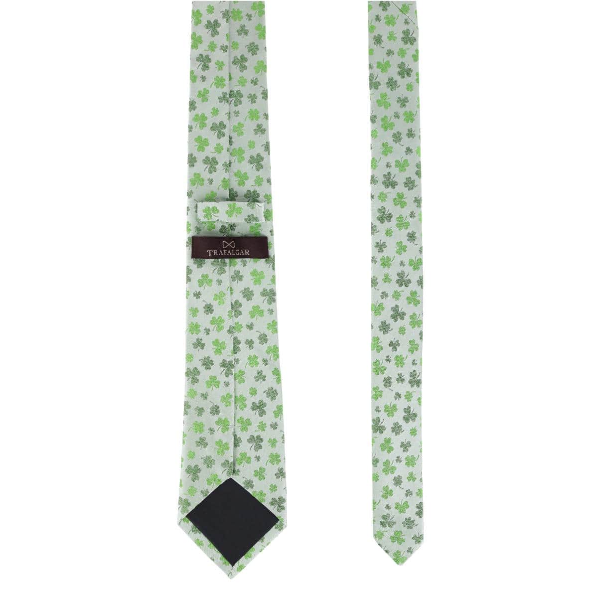 White Shamrock Novelty Silk Necktie - Image 4